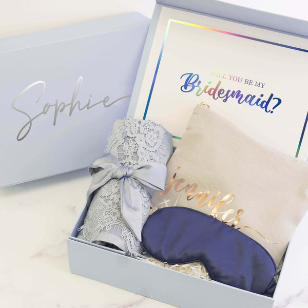 Dusty Blue Bridesmaid Proposal Box 