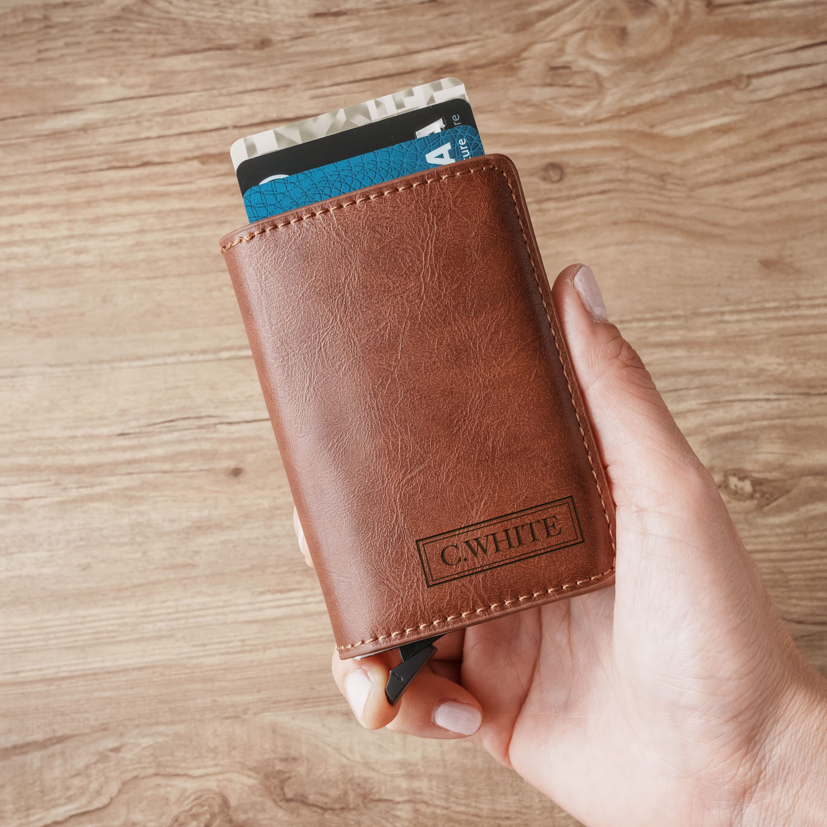Personalized Pop-Up Leather Wallet