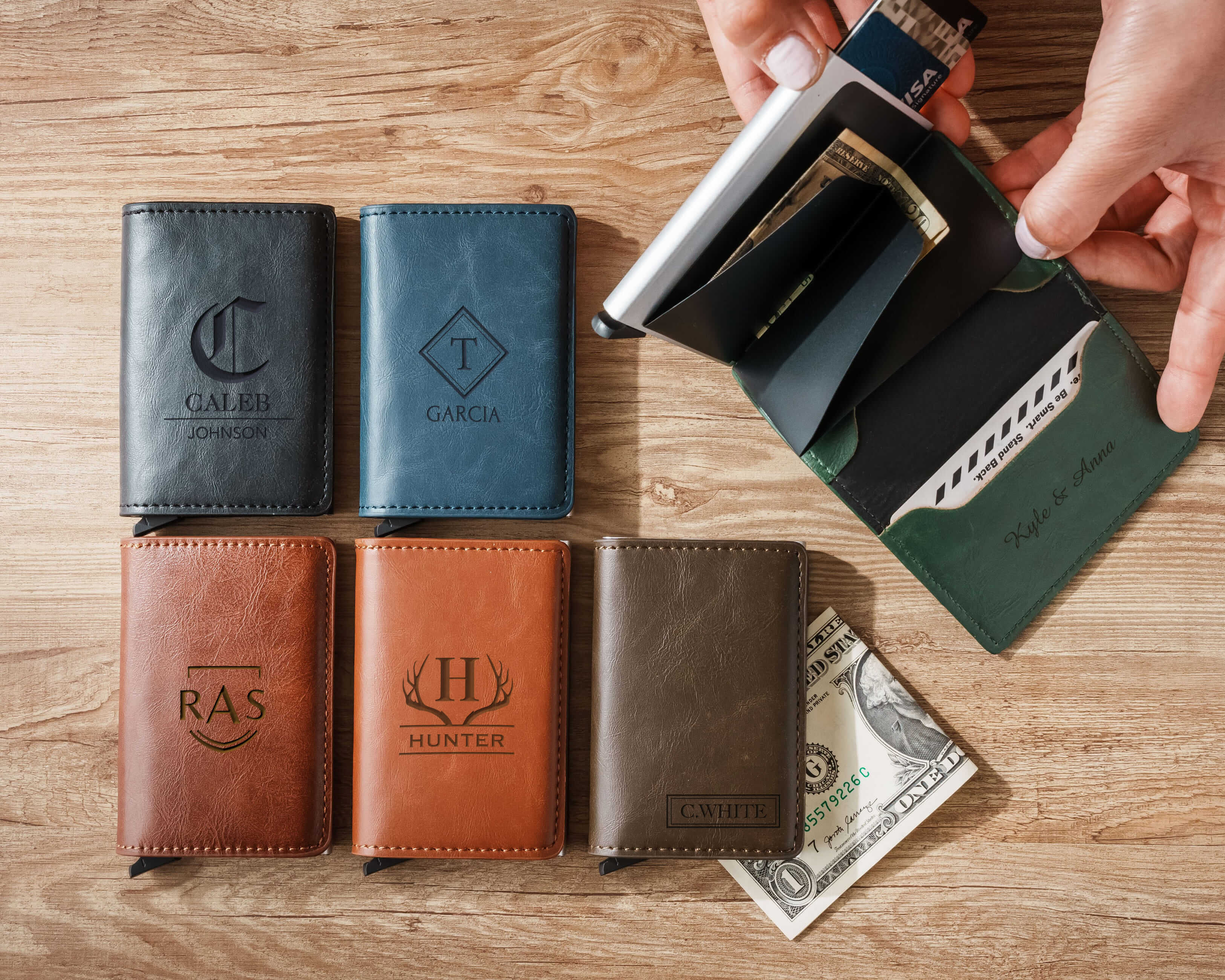 Personalized Pop-Up Leather Wallet