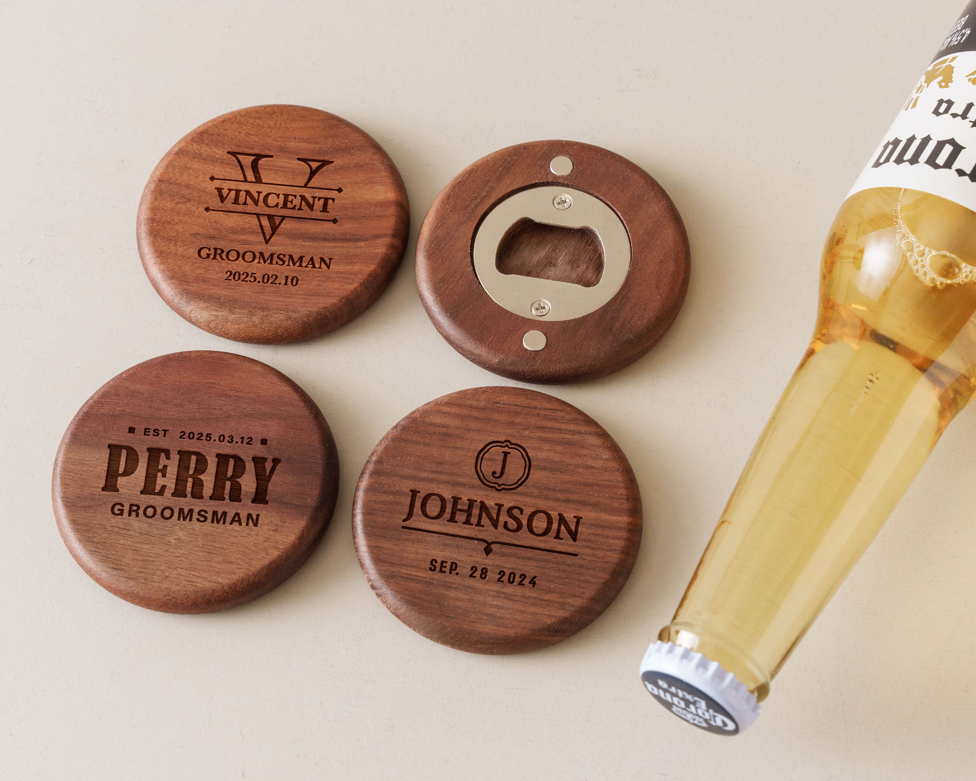 Bottle Opener Wood Magnet