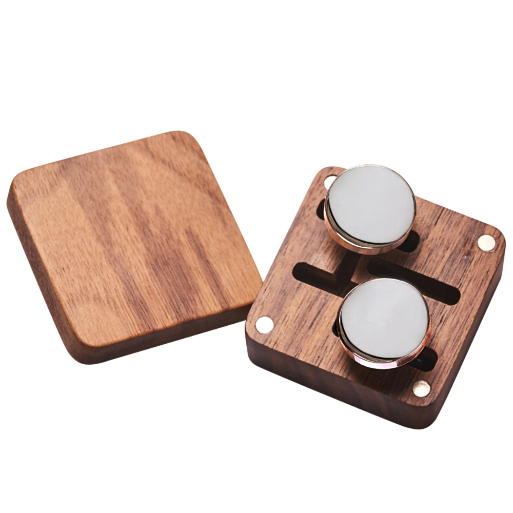 Metal Cufflinks with Wood Box