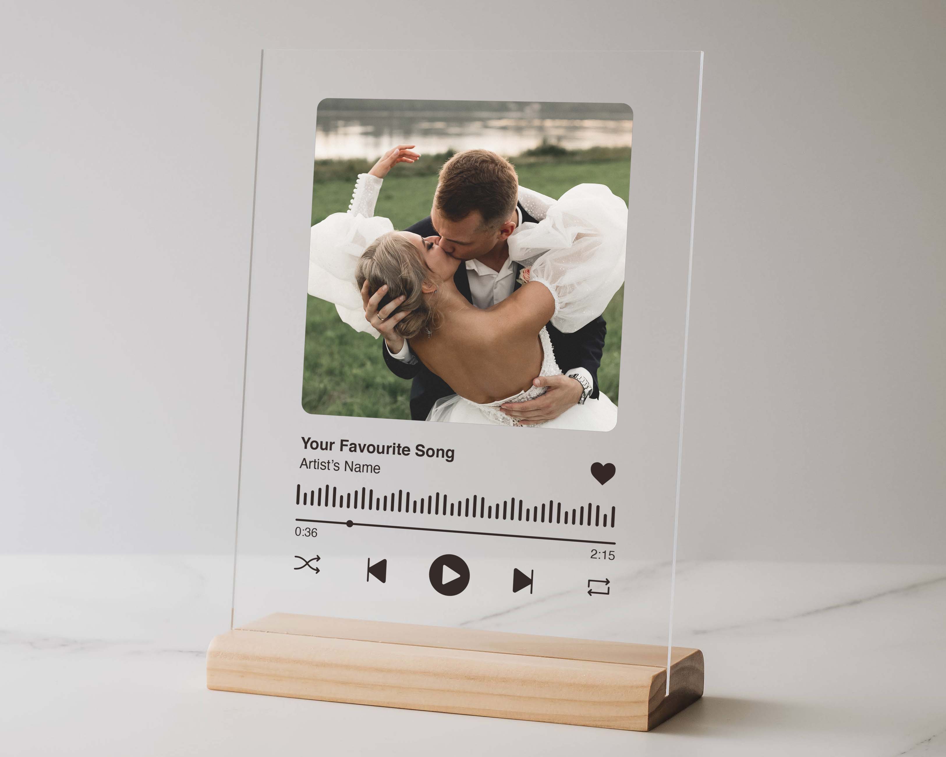 Wood Base Picture Song Plaque