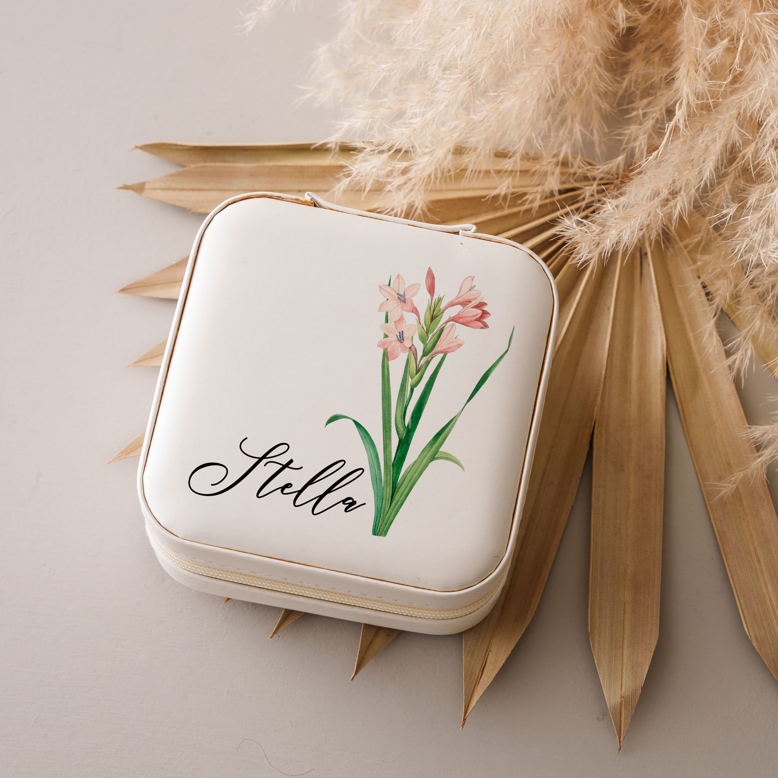 Jewelry Box with Colorful Birth Flower