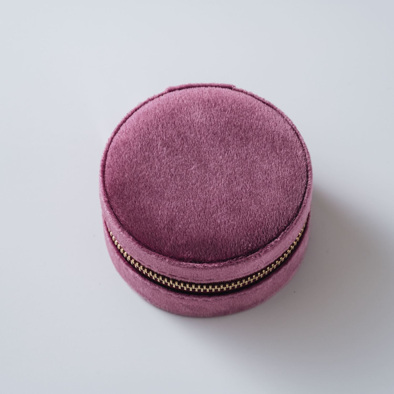 Round Velvet Jewelry Box with Birth Flower