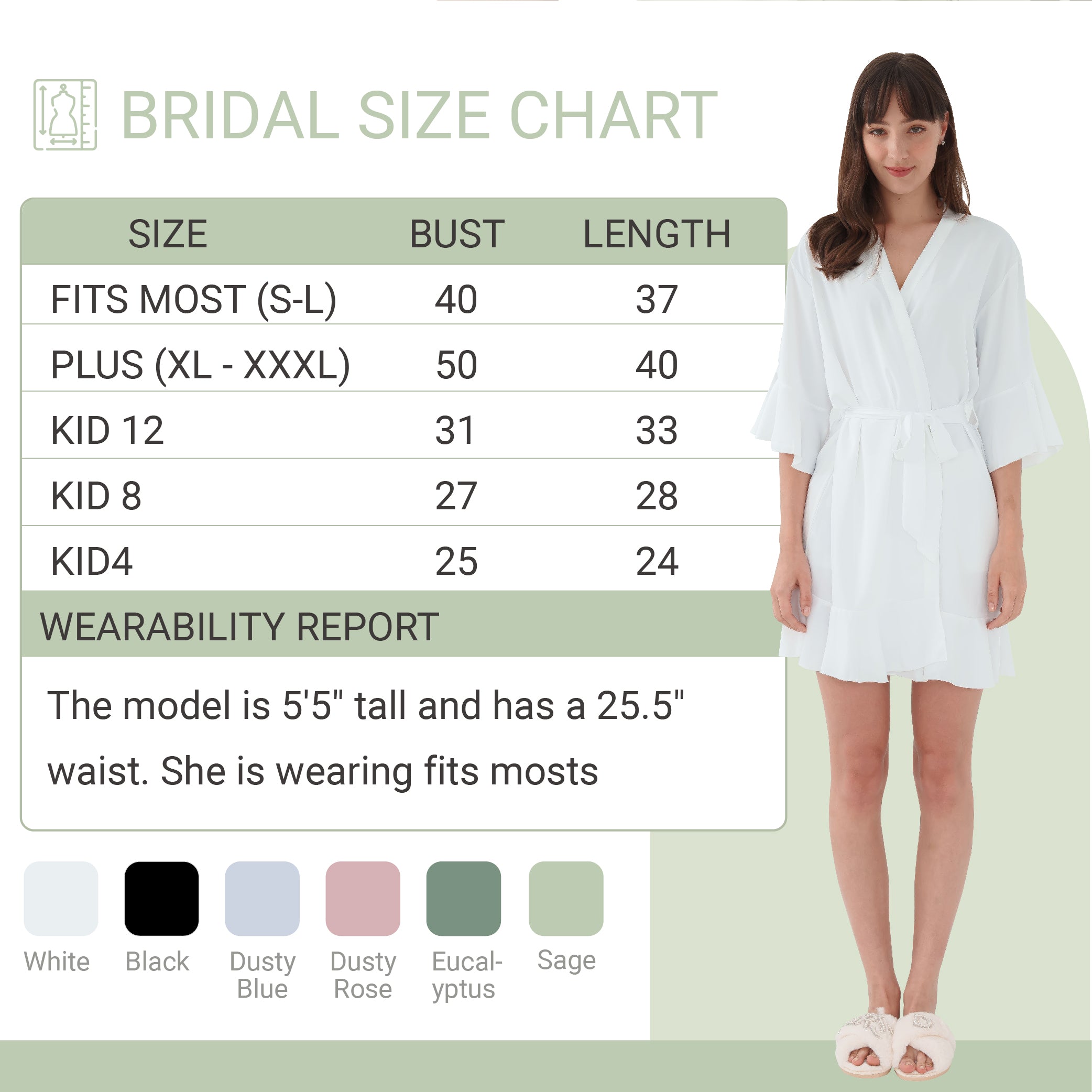 Ruffle Bridal Party Robes  - Fit Most