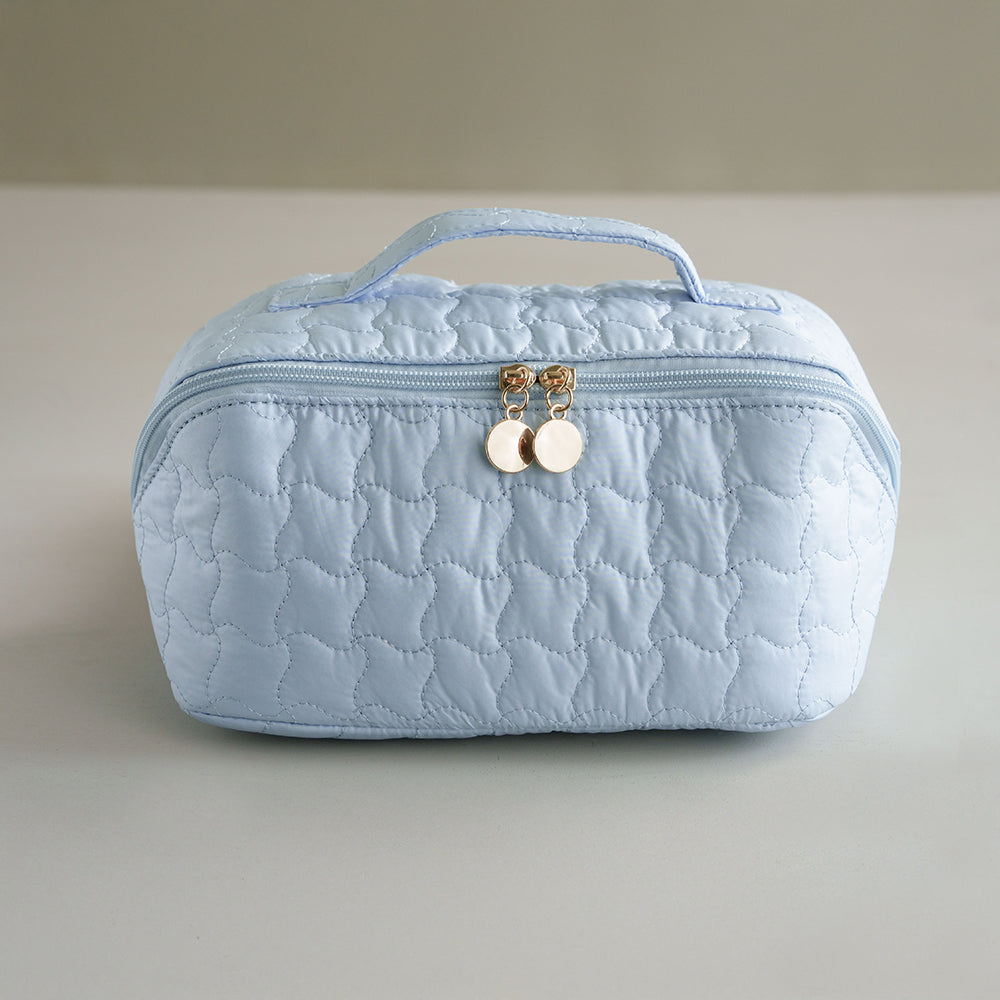 Embroidered Quilted Makeup Bag