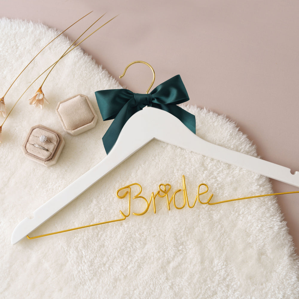Personalized Bride Wire Hanger with Bow