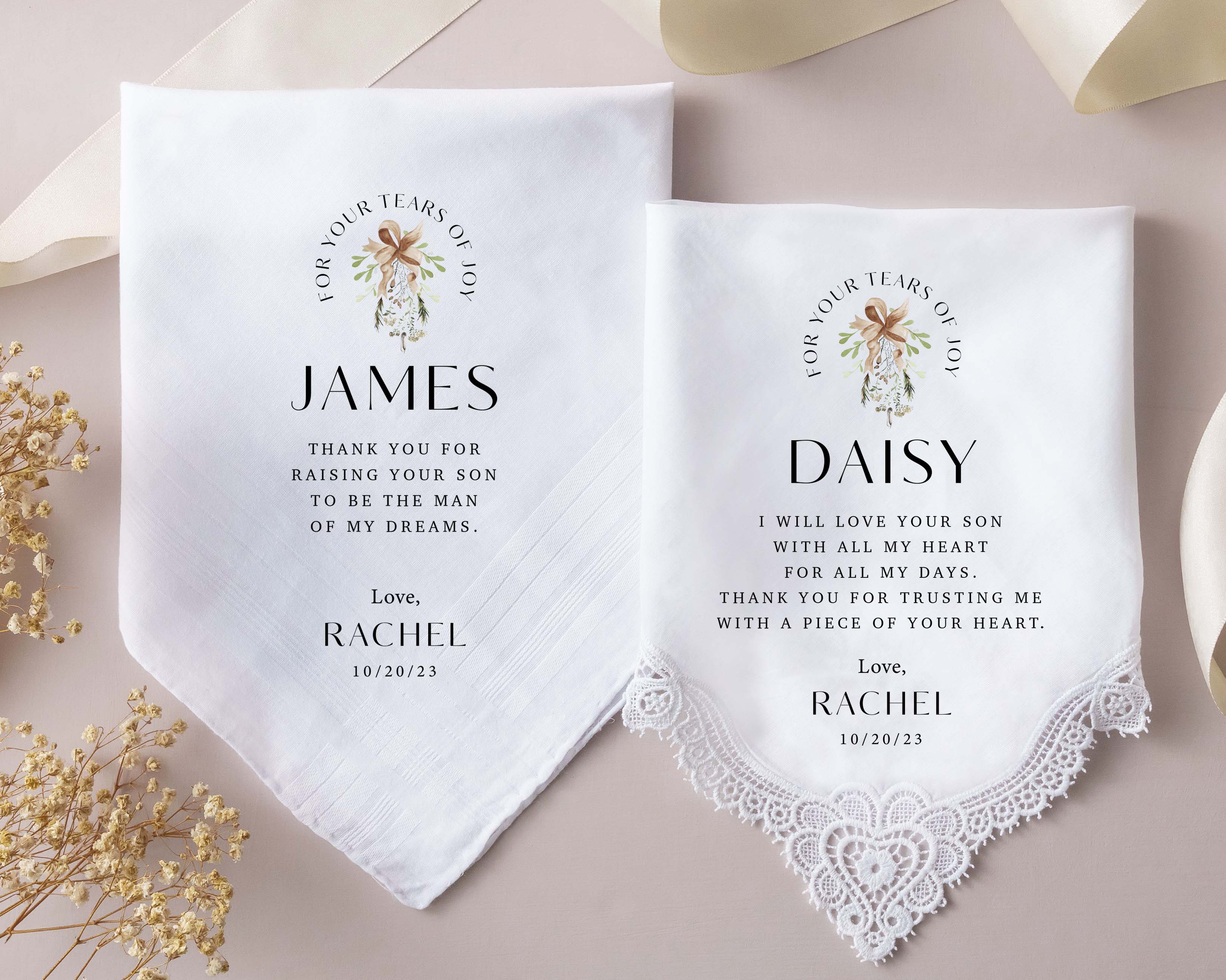 Mom hankerchief wedding, mother of outlets the groom gift from son, mother in law wedding gift from bride, dad hankerchief wedding, father in law