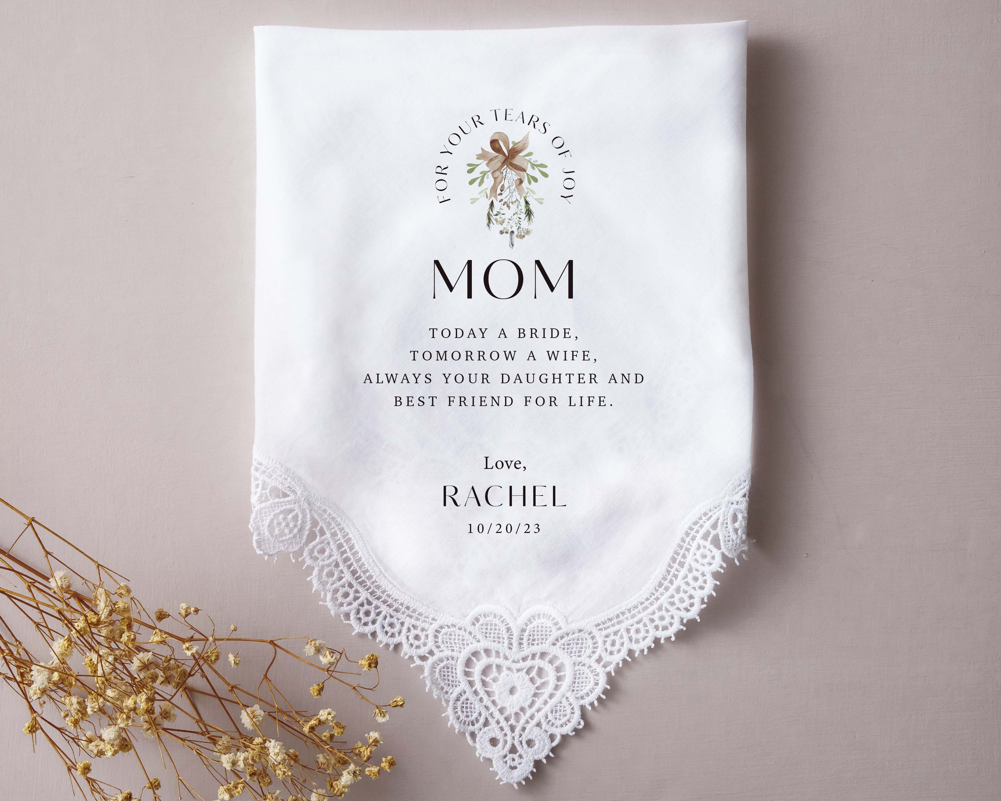 Handkerchief for mom on fashion wedding day