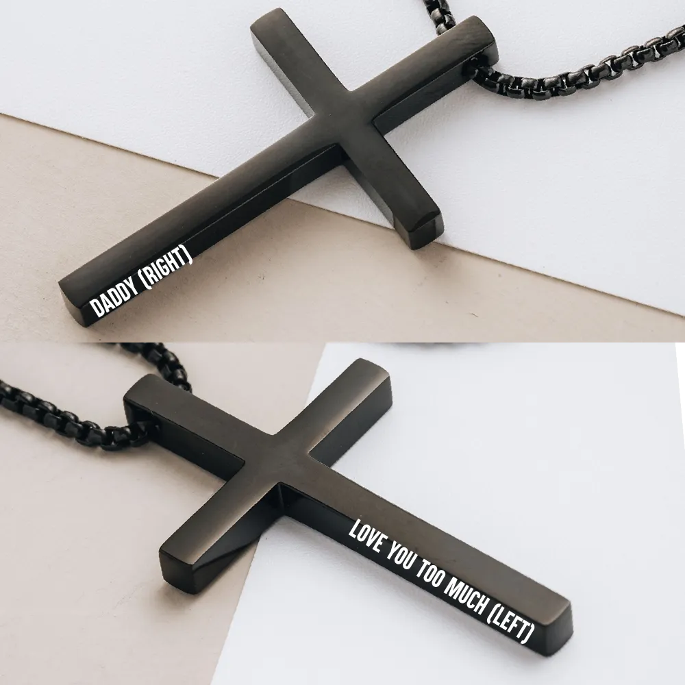 Stainless Steel Personalized Engraved Cross Necklace