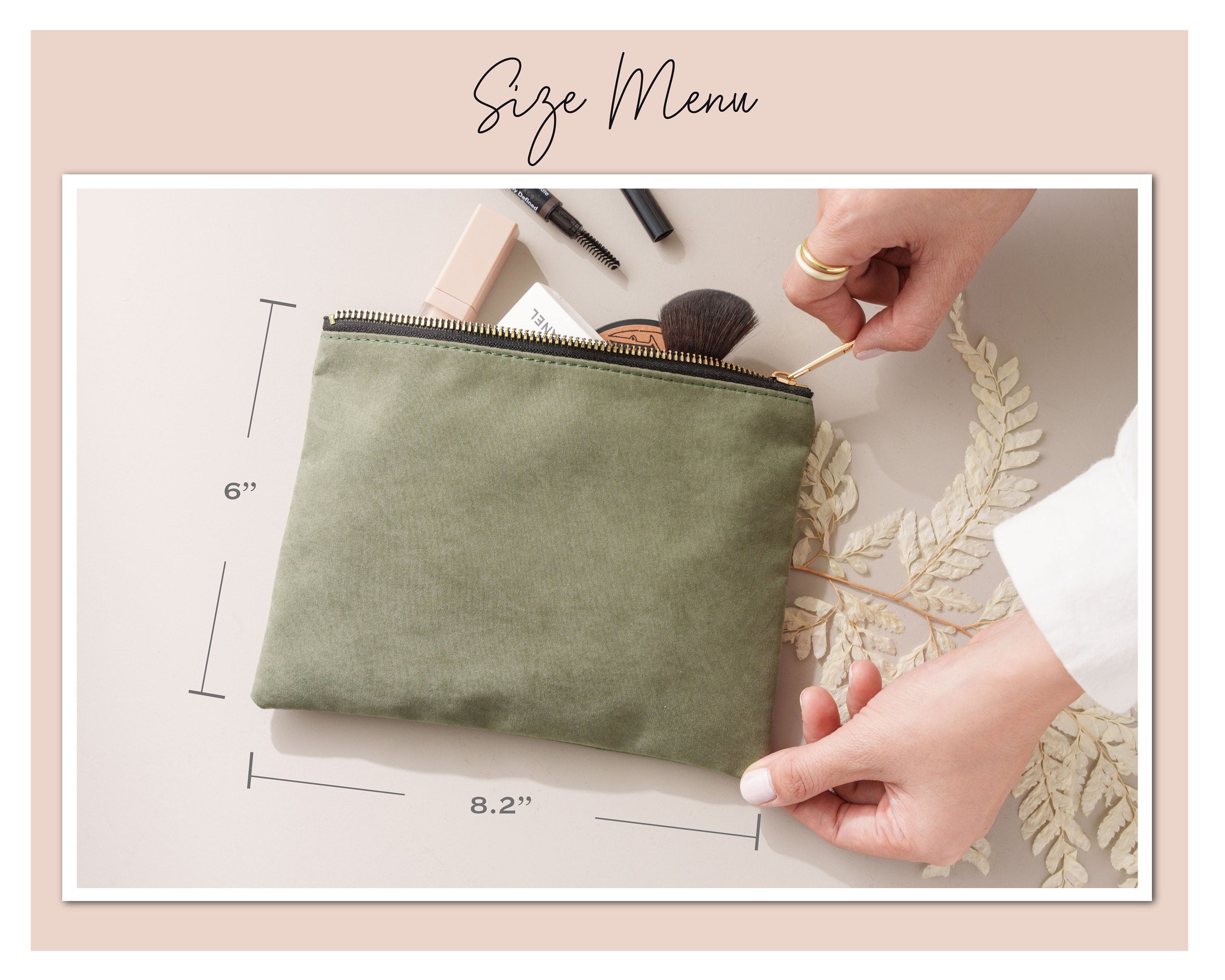 Personalized Suede Makeup Bag, Bridesmaid Gifts Proposal, Gifts for Mom, Custom Name Cosmetic Bag for Women,Bridal Party Maid of Honor Gifts