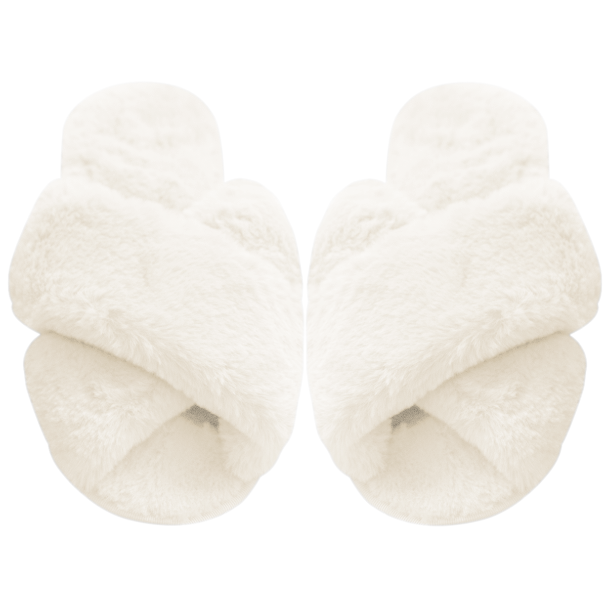 White bridesmaid and bridal fluffy slippers